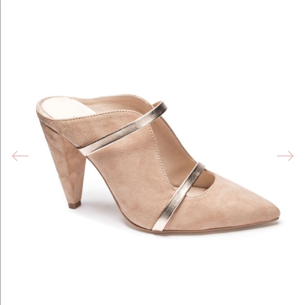 Chinese Laundry SHAYLA MULE beige & gold. Size 9, fits like 8.5